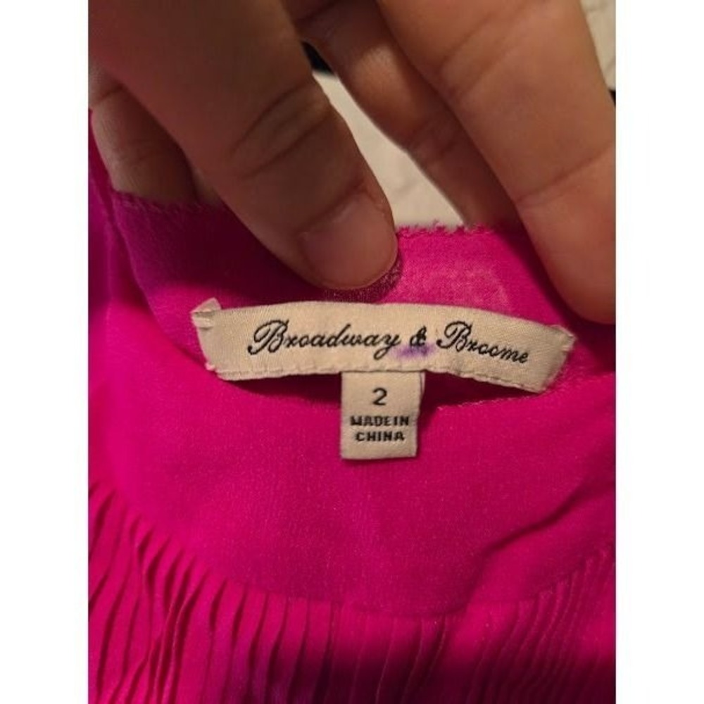 Broadway & Broome Fushia Silk Dress - Picture 2 of 3
